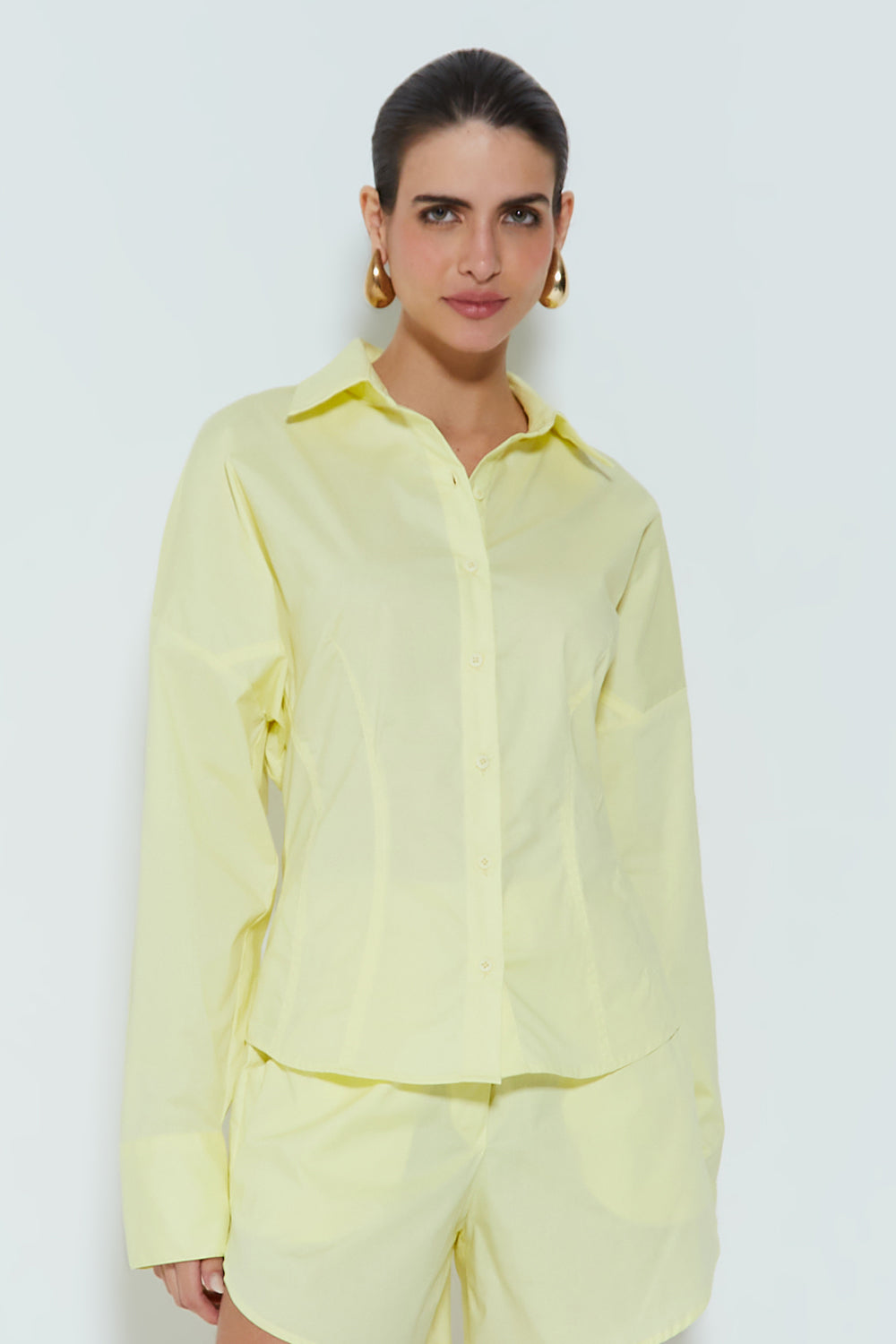 CAMISA MANGA LONGA ESTRUTURADA AMARELO CITRUS